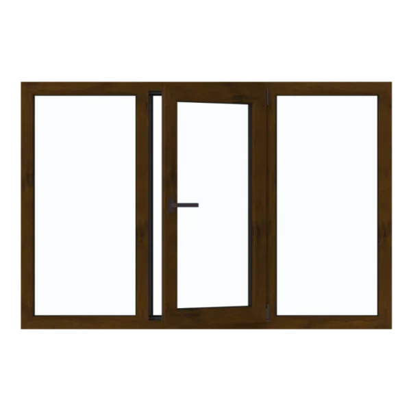 Fereastră living 2400/1200, Veka Softline 76 MD, 44 mm, Roto, Nussbaum